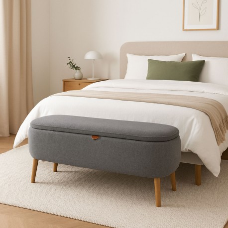 PIE DE CAMA MANIKO GRIS