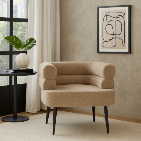 SILLON NEMI DE BORREGUITO BEIGE