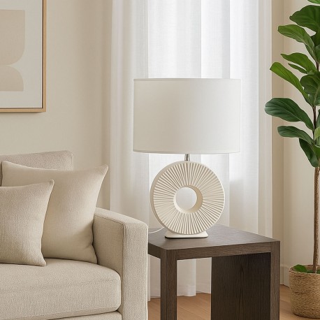 LÁMPARA DE MESA CERAMICA AGERA BLANCA