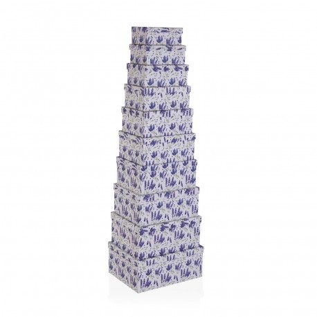 SET 10 CAJAS CARTON LAVANDA