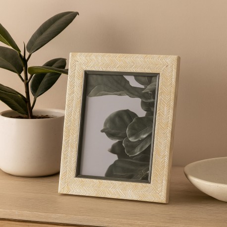 PORTAFOTOS CREMA CON BORDES GRISES 13 X 18