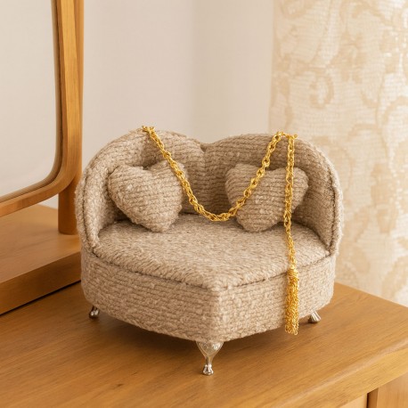 JOYERO GRIS CLARO EN FORMA DE SOFA