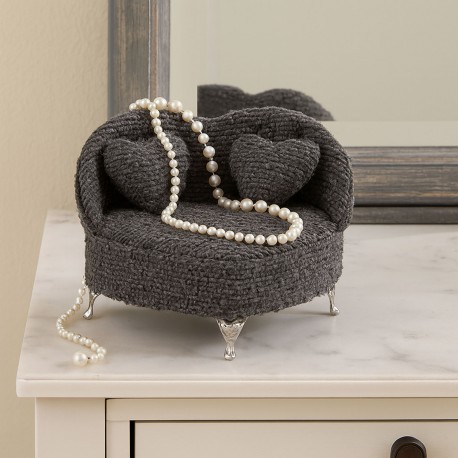 JOYERO GRIS OSCURO EN FORMA DE SOFA