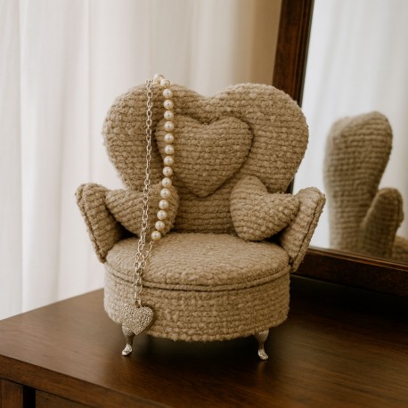 JOYERO GRIS CLARO EN FORMA DE SILLON