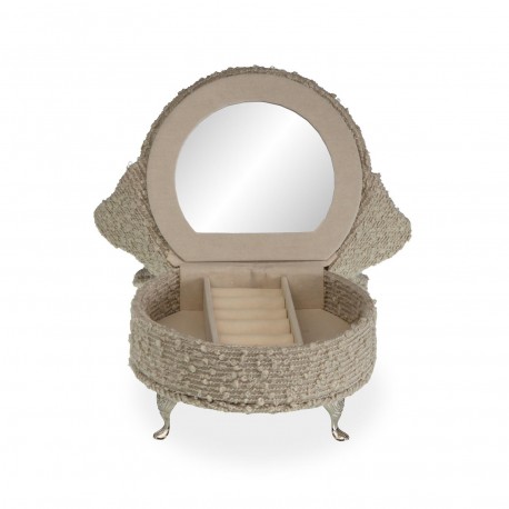 JOYERO GRIS CLARO EN FORMA DE SILLON