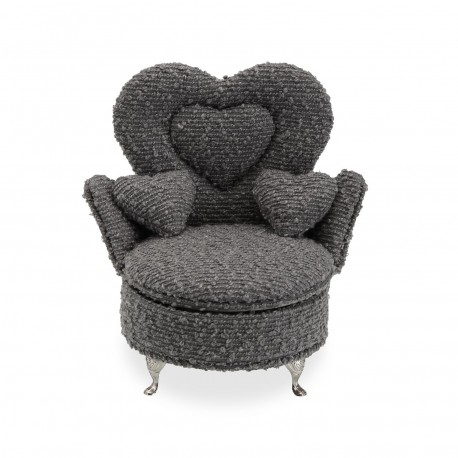 JOYERO GRIS OSCURO EN FORMA DE SILLON