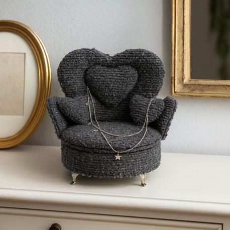 JOYERO GRIS OSCURO EN FORMA DE SILLON