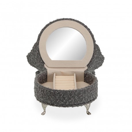 JOYERO GRIS OSCURO EN FORMA DE SILLON