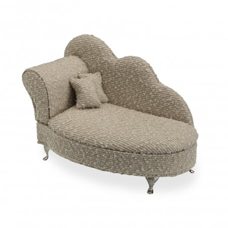 JOYERO GRIS CLARO EN FORMA DE CHAISE LONGUE