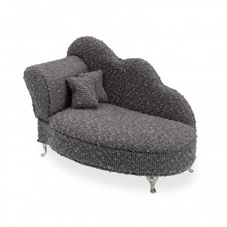 JOYERO GRIS OSCURO EN FORMA DE CHAISE LONGUE