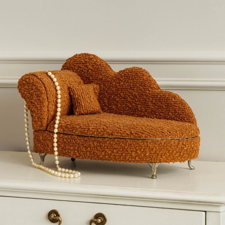 JOYERO MOSTAZA EN FORMA DE CHAISE LONGUE