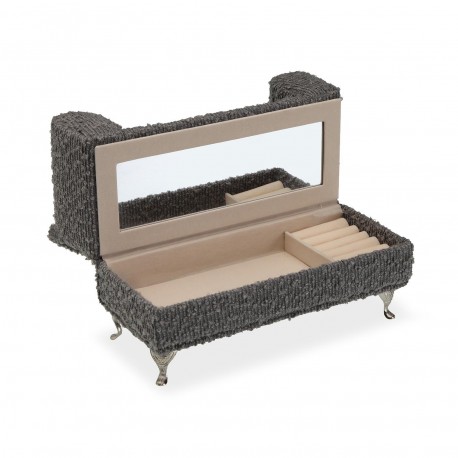 JOYERO GRIS OSCURO EN FORMA DE SOFA