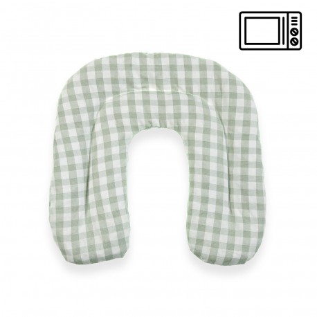 ALMOHADA TERMICA FORMA DE CUELLO VICHY VERDE