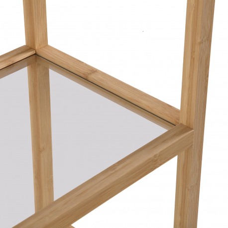 ESTANTERIA 5 BALDAS BAMBU Y CRISTAL
