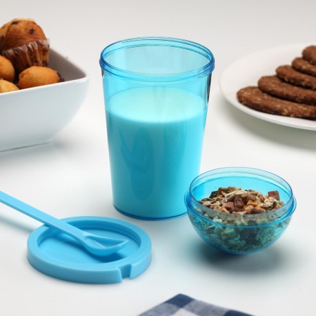 VASO PORTA ALIMENTOS CUCHARA AZUL VASO PORTA ALIMENTOS CUCHARA AZUL