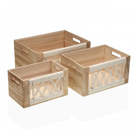 SET DE 3 CAJAS MACRAME