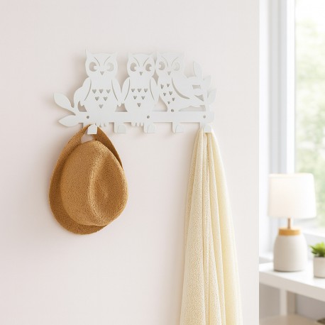 PERCHERO BUHOS FAMILY BLANCO