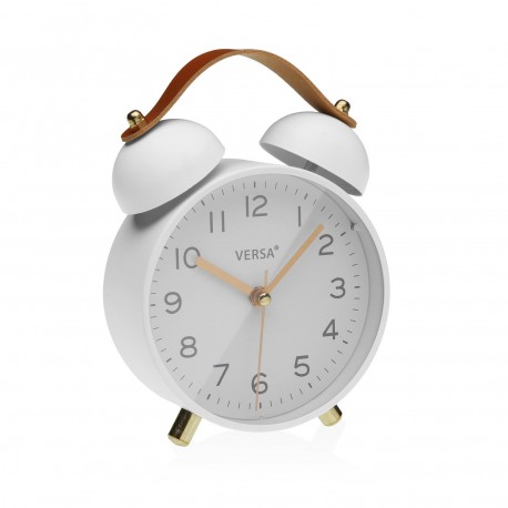 RELOJ DESPERTADOR DE MESA METAL BLANCO RELOJ DESPERTADOR DE MESA METAL BLANCO