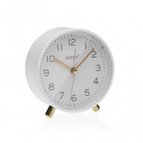 RELOJ DESPERTADOR DE MESA METAL BLANCO RELOJ DESPERTADOR DE MESA METAL BLANCO