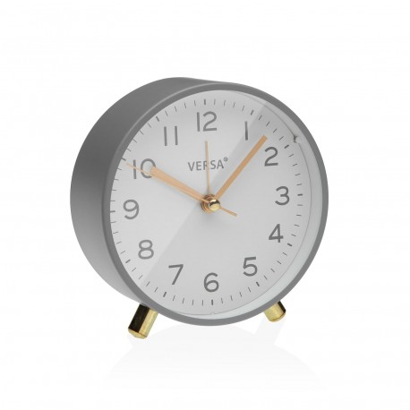 RELOJ DESPERTADOR DE MESA METAL GRIS RELOJ DESPERTADOR DE MESA METAL GRIS