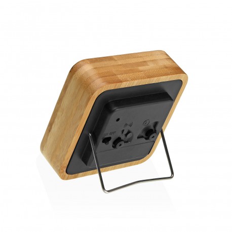 RELOJ DESPERTADOR DE MESA BAMBÚ CUADRADO NEGRO RELOJ DESPERTADOR DE MESA BAMBÚ CUADRADO NEGRO