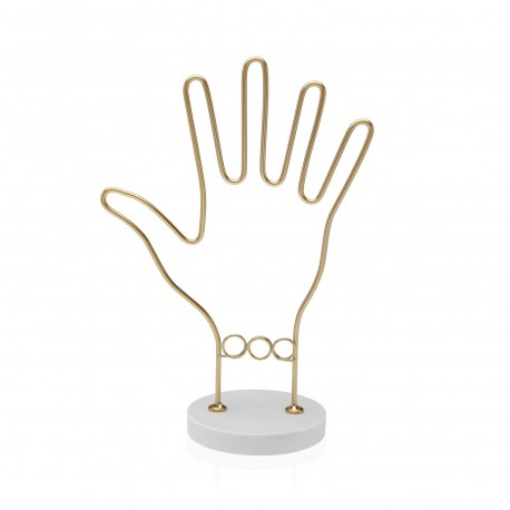 JOYERO METALICO DORADO CON FORMA DE MANO