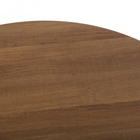 MESA NEGRA Y MADERA  MEERA 100 CM