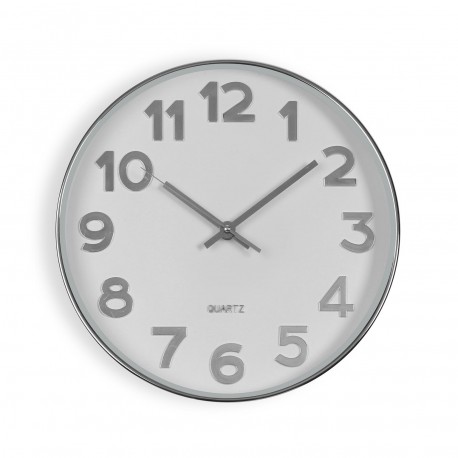 RELOJ DE PARED BLANCO SILVER NUMBERS 30CM RELOJ DE PARED BLANCO SILVER NUMBERS 30CM