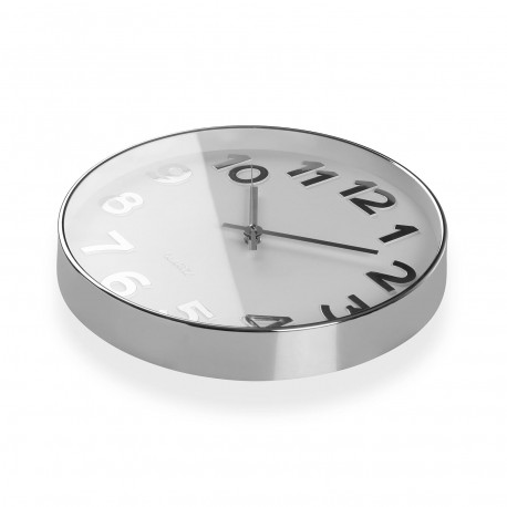 RELOJ DE PARED BLANCO SILVER NUMBERS 30CM RELOJ DE PARED BLANCO SILVER NUMBERS 30CM
