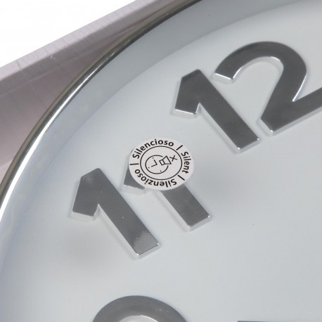 RELOJ DE PARED BLANCO SILVER NUMBERS 30CM RELOJ DE PARED BLANCO SILVER NUMBERS 30CM
