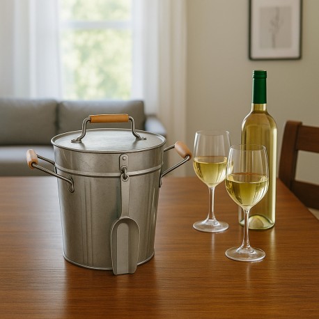 CUBO DE HIELO C/TAPA Y CUCHARA