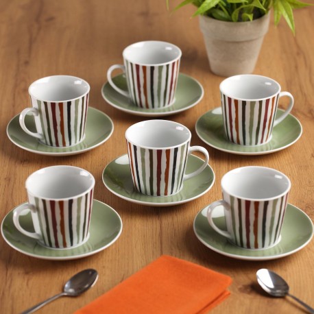 SET 6 TAZAS TE CON PLATO LIGNE