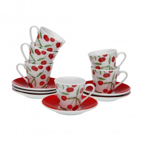 SET 6 TAZAS CAFE CHERRIES