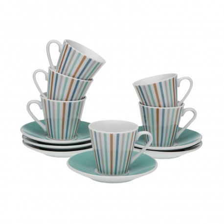 SET 6 TAZAS CAFE RAYAS