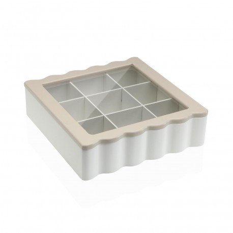 CAJA DE MADERA PARA BOLSAS DE TE 9 COMPARTIMENTOS