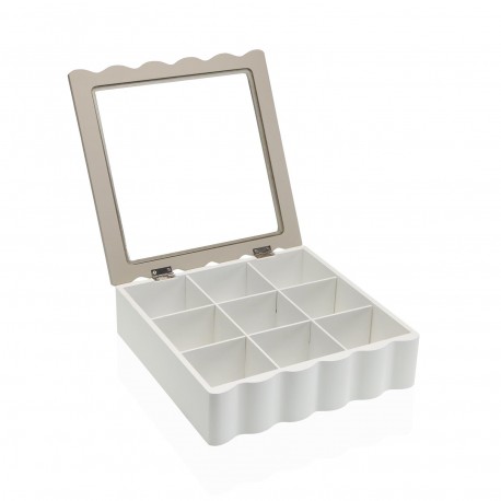 CAJA DE MADERA PARA BOLSAS DE TE 9 COMPARTIMENTOS