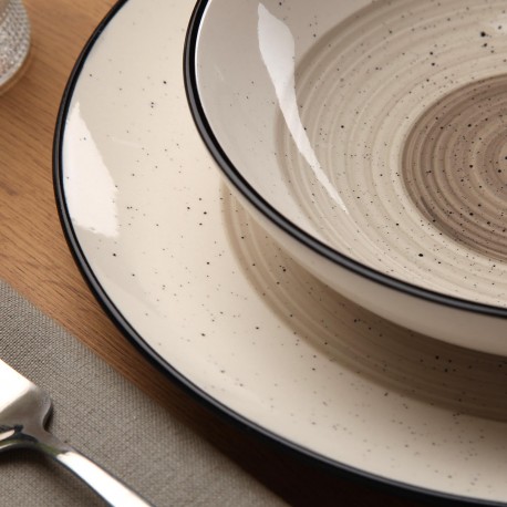 VAJILLA 18 PIEZAS MORGAN GRIS