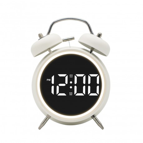 RELOJ DESPERTADOR DIGITAL BLANCO