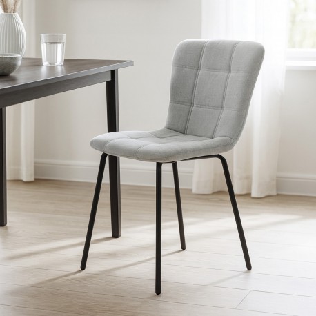 SILLA TAPIZADA GRIS CLARO