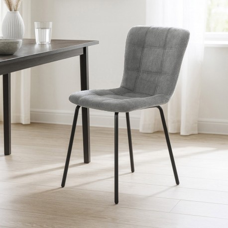 SILLA TAPIZADA GRIS OSCURO