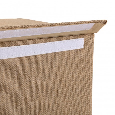 CESTO ROPA RECTANGULAR PLEGABLE  DE JUTE