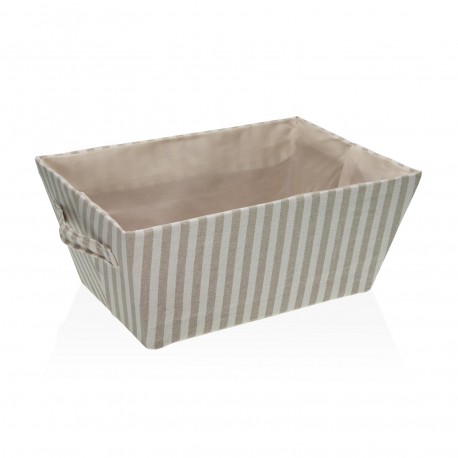 CESTA RECTANGULAR RAYAS GRIS