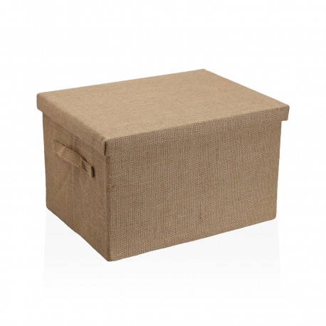 CESTA CON TAPA RECTANGULAR JUTE