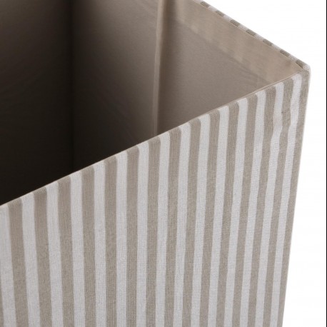 CESTA CON TAPA CUADRADA RAYAS GRIS