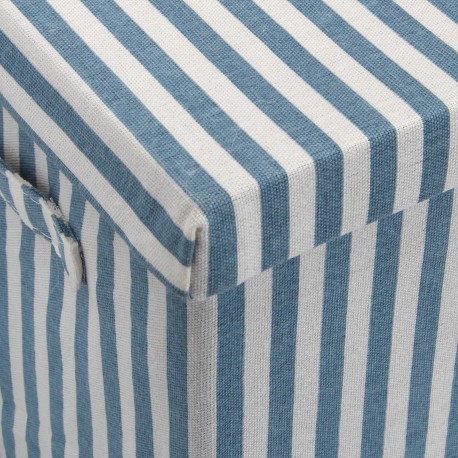 CESTA CON TAPA CUADRADA RAYAS AZUL