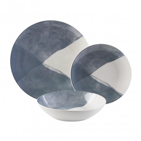 VAJILLA 18 PIEZAS PICNIC AZUL