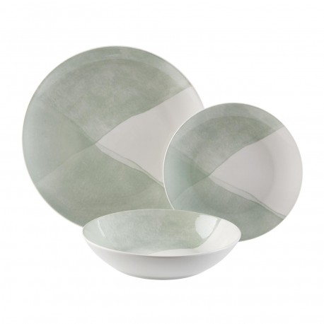 VAJILLA 18 PIEZAS PICNIC VERDE