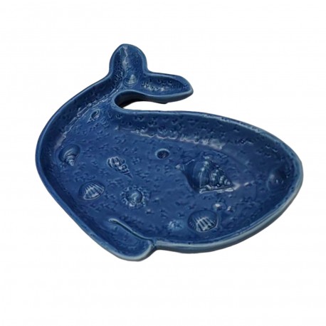 FIGURA CERAMICA BALLENA AZUL