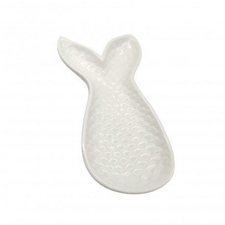 FIGURA CERAMICA PEZ BLANCO