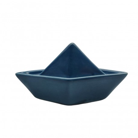 FIGURA CERAMICA BARCO AZUL
